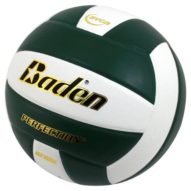 Baden | Perfection | Premium Leather | Indoor Official Game Volleyball | 13U to College | Official Size + Weight | Green/White | NFHS + AVCA Approved - Image 2